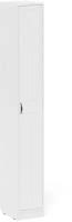 Пенал П-6, цвет белая шагрень/фасады МДФ белое дерево фрезеровка прованс, ШхГхВ 30х35х210 см, универсальная сборка