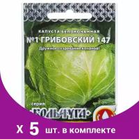 Семена Капуста белокочанная 'Номер первый Грибовский 147' серия Кольчуга, 0,5 г (5 шт)