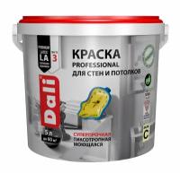 Краска для стен и потолков Dali Professional, акриловая, глубокоматовая, база C, бесцветная, 5 л