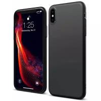 Матовый силиконовый чехол для телефона Apple iPhone X и iPhone XS / Накладка для смартфона Эпл Айфон Икс и Айфон Икс Эс Rosin (Черный)