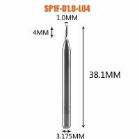 Dreanique однозаходная чистовая фреза по дереву для ЧПУ (1x4x38x3.175) SP1F-D1.0-L04 39769