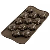 Форма для приготовления конфет easter friends силиконовая, Silikomart, коричневый, арт: 22.130.77.0065