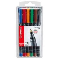 Маркер-ручка перманентый OHPen universal 0,7мм, 6 цветов в наборе