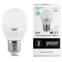 GAUSS LED ELEMENTARY GLOBE 6W E27 6500K 53236