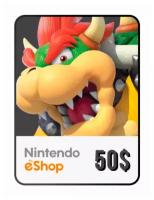 Пополнение счета Nintendo eShop на 50 USD / Gift Card (США)