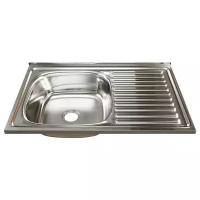 Врезная кухонная мойка Mixline 50х80 (0,6) 3 1/2 левая, 50х80см, нержавеющая сталь