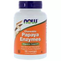 NOW Papaya Enzymes, Папайя Энзимы, Ферменты - 180 таблеток