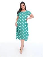 Летнее женское платье сарафан из хлопка (зеленый / 62)