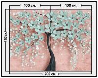 Фотообои / флизелиновые обои 3D дерево в зеленых цветах 2 x 1,5 м