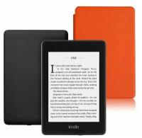 Электронная книга Amazon Kindle Paperwhite 2018 8Gb Ad-Supported Black + Чехол UltraSlim оранжевый