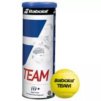 Мяч теннисный BABOLAT Team 3B,арт.501041, уп.3 шт,одобр.ITF,фетр, нат.резина,желтый