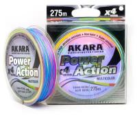 Шнур рыболовный плетеный Akara Power Action X-4 Multicolor 275 м 0,40