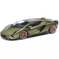 Bburago Машинка металлическая Lamborghini Sián FKP 37, 1:18, оливковый