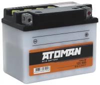 Автомобильный аккумулятор Мото ATOMAN 12V 4Ah (12N4-3B) кислотный о/п (сухозар) 30А электролит в компл