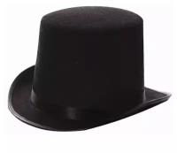 Цилиндр черный фетровый карнавальная шляпа высота 16 см