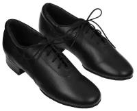 Туфли танцевальные мужские Танцмастер 25010 КЧ Кожа черная каблук 2см
