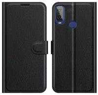 Brodef Wallet Чехол книжка кошелек для Alcatel 1L (2021) черный