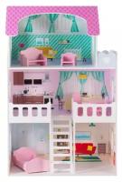 Авалон кукольный домик Пастила с интерьером и мебелью, розовый/белый