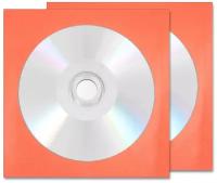 Диск CD-R CMC 700Mb 52x non-print (без покрытия) в бумажном конверте с окном, красный