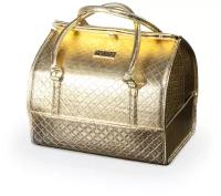 Саквояж-чемодан для мастера маникюра золотой с металлическим логотипом Nail Club