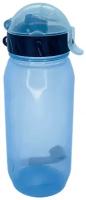 Бутылочка для воды и других напитков с трубочкой 400мл, голубая