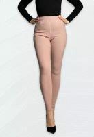 BUN / Джинсы женские с высокой посадкой не утепленные скинни fit стрейч розовые джеггинсы летние 48 размер