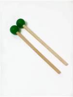 Палочки для глюкофона 2 штуки, деревянные, зеленые