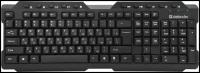 Клавиатура Defender, USB черный, кириллица+QWERTY, клавиатура беспроводная