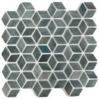 Мозаика плитка из стекла Natural Mosaic STP-GN007-RMB зеленая серая глянцевая