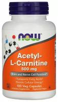 Acetyl-L-Carnitine NOW Foods, Ацетил-L-Карнитин 500 мг - 100 вегетарианских капсул