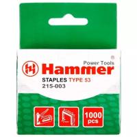 Скобы Hammerflex 215-003 тип 53 для степлера, 14 мм