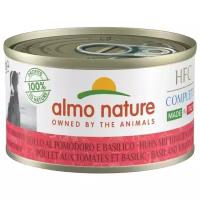 Влажный корм для собак Almo Nature HFC Complete Made in Italy, курица, с базиликом, с томатами