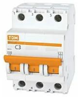 Выключатель автоматический Tdm Electric ВА47-63, 3Р, 16 А, 4,5 кА, тип C