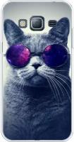 Силиконовый чехол на Samsung Galaxy J3 2016 / Самсунг Галакси Джей 3 2016 Космический кот