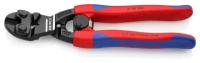 Болторез компактный KNIPEX KN-7122200, с пружиной, голова 20°, рез: мягкая проволока Ø 6 мм, проволока средней твёрдости Ø 5.2 мм, твёрдая проволока Ø 4 мм, рояльная струна (HRC 59) Ø 3.6 мм, L-200 мм, чёрный, 2-компонентные рукоятки