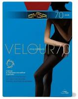 Колготки Omsa Velour, 70 den, размер 4, коричневый, черный