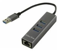 Внешняя сетевая карта USB HUB 3.0 плюс RJ45 с подключением к локальной сети интернет USB