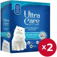 Ultra Care Silver Ions Sensitive гипоаллергенный комкующийся наполнитель для кошачьего туалета с ионами серебра