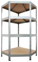 Стеллаж металлический серый AR Shelving Corner Rivet 1800x900x450 мм 4 полки