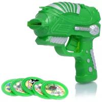 Оружие игрушечное пистолет Стрелок, стреляет дисками, зеленый