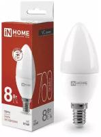 Лампа светодиодная IN HOME LED-СВЕЧА-VC, Е14, 8 Вт, 230 В, 4000 К, 760 Лм 4407617