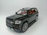 Коллекционная машинка игрушка металлическая Toyota Land Cruiser для мальчиков масштабная модель 1:24 черная