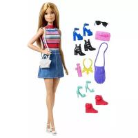 Кукла Барби Barbie и коллекция обуви, 10 аксессуаров
