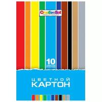 Цветной картон Creative Set Hatber, A4, 10 л., 10 цв