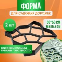 Форма для садовых дорожек ГеоПластБорд 50x50x6 см, 2 шт. ФИЗ_50.50.6_2