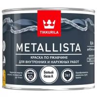 Краска Tikkurila Metallista влагостойкая моющаяся глянцевая белый 0.4 л