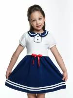 Платье Mini Maxi, хлопок, трикотаж, размер 110, синий, белый