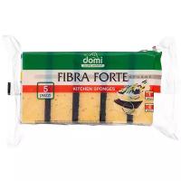 Губка кухонная Domi Fibra forte, желтый, 5 шт