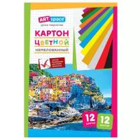 Цветной картон ArtSpace, A4,, 12 цв. 12 л