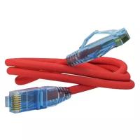 Патч-корд Hyperline PC-LPM-UTP-RJ45-RJ45-C6-1M-LSZH 1 м, красный